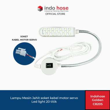 Indohose Golden C820S Lampu Mesin Jahit Soket Kabel Servo Motor LED 20 Titik
