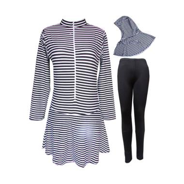 Rainy Collections Motif Strip Besar Baju Renang Muslim Dewasa