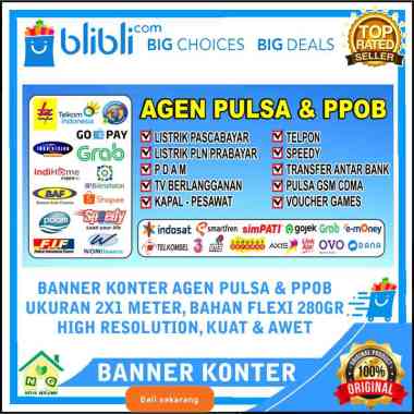 Nasya Gaulcomp Banner Spanduk Backdrop Plang Promosi Toko Usaha Konter Agen Loket Pembayaran Listrik
