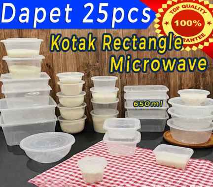 TERMURAH - Thinwall DM Kotak Persegi Rectangle Microwave 650ml - REC