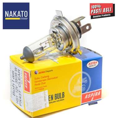 Halogen HS1 H4 Bohlam Kuning 35W Aspira Vixion Byson CBR150 CB150R Verza Ninja R15 KLX Pulsar CRF Ve