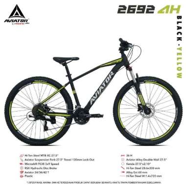 MTB 27.5 Aviator By.Pasific 3x9 Speed Shockbreaker bisa On/Lock