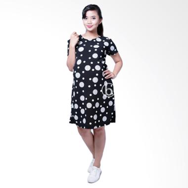 Mama Hamil DRO 888 Polka Mini Sabrina Olin Baju Dress Ibu Hamil dan Menyusui - Hitam Mama Hamil DRO 888 Polka Mini Sabrina Olin Baju Dress Ibu Hamil dan Menyusui - Hitam