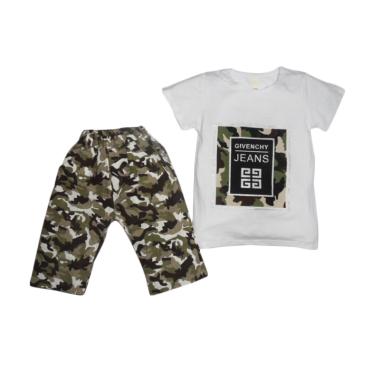 VERINA BABY Atasan Plus Pants Style Setelan Anak - Army Putih