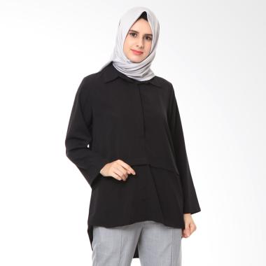 Covered Up Radea Tops in Black Blouse Muslim Wanita - Black