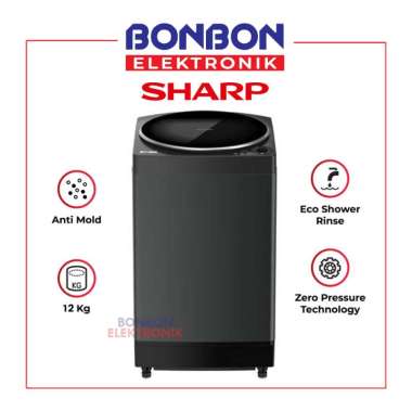 Sharp Mesin Cuci 1 Tabung 12KG ES-M1209T-SA / ESM 1209 TSA / 1209TSA