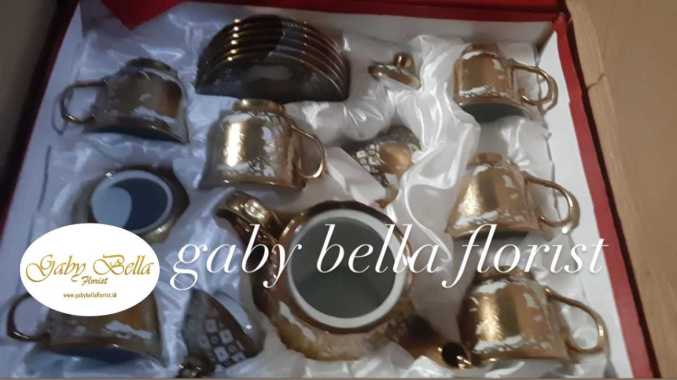 Teko Cangkir Set Keramik Mewah Gelas Mug satu set gelas dengan tatakan