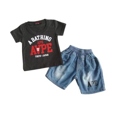 GLOWFish STJ297 Jeans Setelan Baju Bayi Laki-laki - Hitam