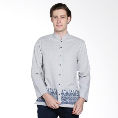 INTRESSE Flake Long Baju Koko Pria - Grey