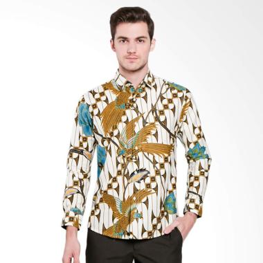 Odza Batik Parang Selang Burung Kemeja Pria - Putih