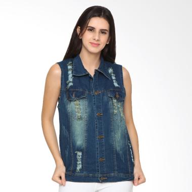 Jfashion Jeans Washed Jacqline Rompi Wanita - Denim Navy
