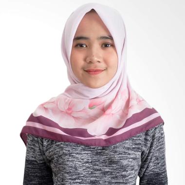 Tiffany Kenanga Printing Cherry Flower Katun Voal Hijab Segiempat