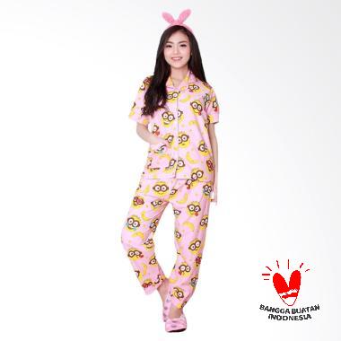 Dasterland Piyama Dewasa Motif Minion Setelan Baju Tidur - Pink