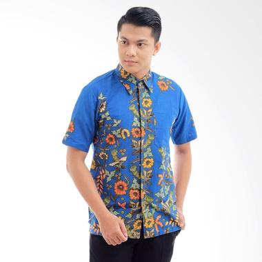 nintan Benangraja Primis Flower Kemeja Batik Pria - Biru