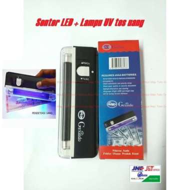 Uang Palsu Detektor Bank Toko Portable Lampu uv GAXINDO hitam