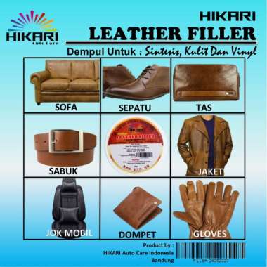 HIKARI Leather Filler / Dempul Penambal Sepatu, Jok Mobil, Sofa, Tas  bahan Kulit Sintesis dan Vinyl