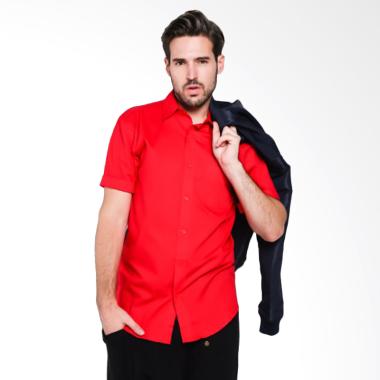 Papercut Men Fox Basic Shirt Kemeja Lengan Pendek Pria - Red