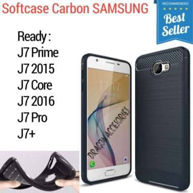 Softcase J7+ J7 2016 Pro Core Prime Samsung Silikon Slim Fit Carbon Fiber Case Casing Shockproof J7 