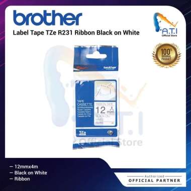 Jual Brother Label Tape Tze 231 12mm Black On White Online