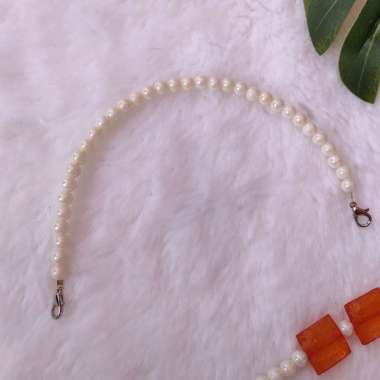 KONEKTOR MASKER - PENGHUBUNG MASKER HIJAB MANIK RENDA Manik putih