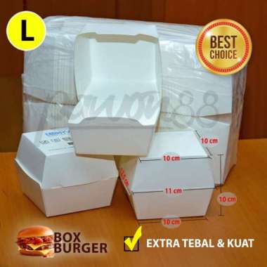 Box Burger - Dus Burger - Kotak Burger - PUTIH - L (50 pcs)