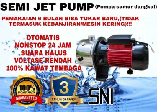 Mesin Pompa Air Semi Jet / Pompa JET PUMP Stainless Steel Sumur Dalam