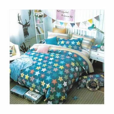 Depo Sprei Navy Star Sateen Jepang Set Sprei - Multicolor