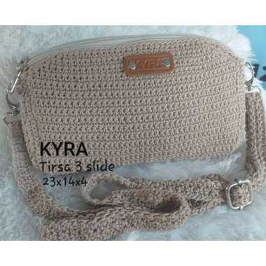 TAS RAJUT TIRSA PREMIUM TIGA RUANG Coklat keki