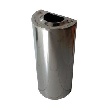 Kampung Kaleng Standing Ashtray Setengah Lingkaran Tempat Sampah - Silver