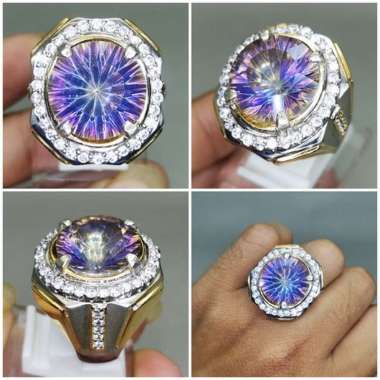 Batu Cincin Asli Kecubung Pelangi Natural