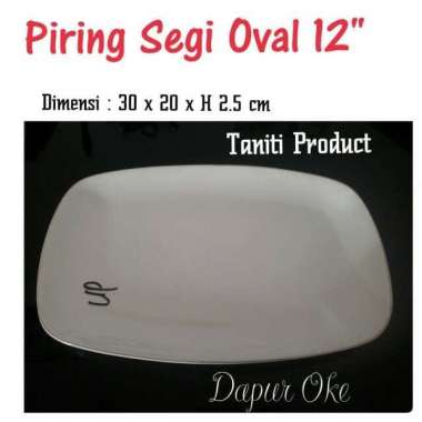 Piring Saji Segi 12" Taniti / Piring Keramik