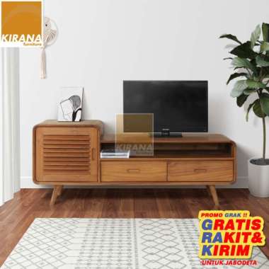 kirana rak meja buffet tv minimalis kayu solid jati - Dion