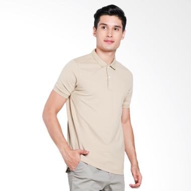 Giordano Solid Polo Shirt Pria - Beige [0101725307]