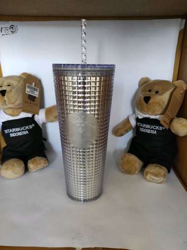 Starbucks Tumbler Cold Cup Bling Glittery Silver 2021 Edition Plastik Ventra