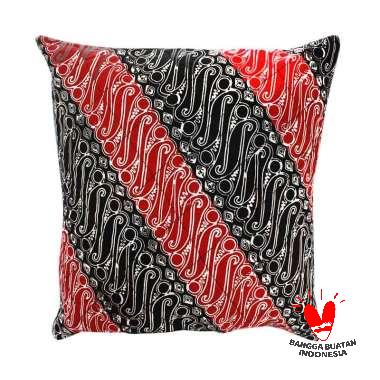 Ebitown Motif Big Sarung Bantal Kursi - Merah Hitam