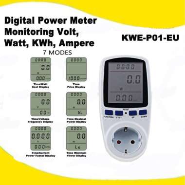 Pengukur Listrik Kwh Digital Power Meter Volt Ampere Watt Meter KWE putih