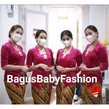 Kebaya Bludru Kutu Baru Premium Dewasa Wanita Jumbo Biru Navy