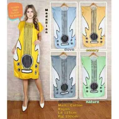 Daster Midi Motif Gitar / Daster Katun