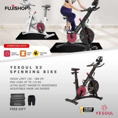 Yesoul S3 Home Spinning Bike Indoor Sepeda Statis Fitness Gym Exercise Garansi Resmi hitam