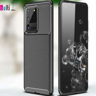 Auto Focus Samsung Galaxy S20 Ultra Silicone Carbon Fiber Soft Case Black