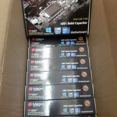 Motherboard H61 magix Socket 1155 Support USB 3.0 Coklat