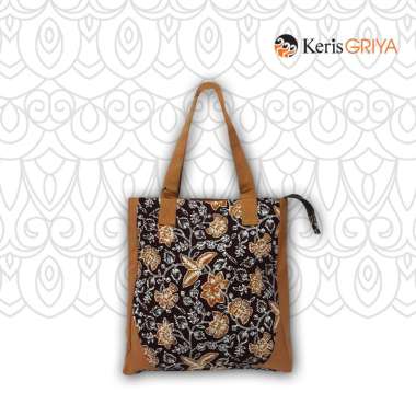Batik Keris Tas Totte Kotak Kombinasi Tenun Lurik Warna : Sogan LTAC02 Multicolor