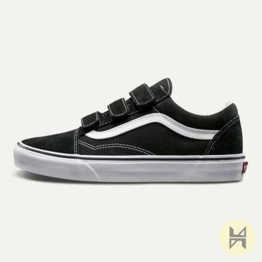 old skool vans black velcro