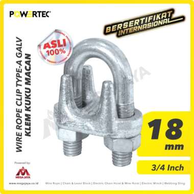 Wire Rope Clip - Klem Seling Kuku Macan Galv 18mm POWERTEC Bulldog