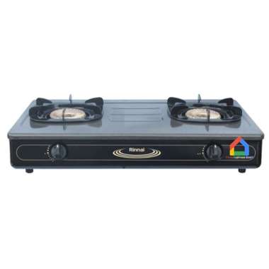 Rinnai RI 602 BGX Kompor Gas 2 Tungku [Api Tornado] Hitam