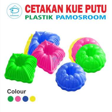 Pamosroom Cetakan Putu Ayu Plastik Cetakan Kue Talam Sakura Jelly Alat Kukus Kue Plastik Bulat