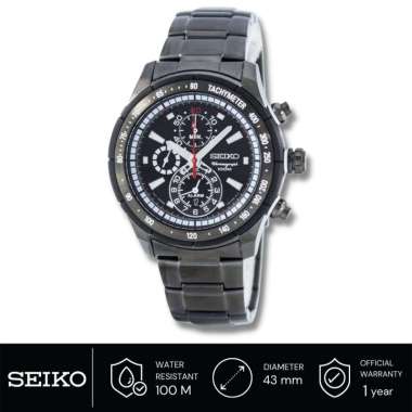 Jam Tangan Pria Seiko Chronograph Quartz Alarm SNAC91 SNAC91P1 Original