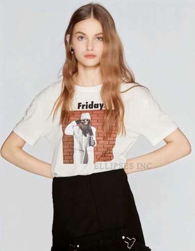 ELLIPSESINC Kaos Oversize Pria & Wanita Friday L Hitam