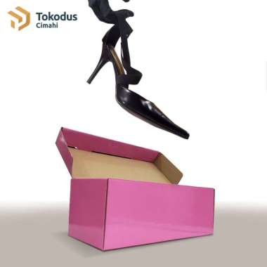 Box kardus Sepatu Pink Uk 28 x 11 x 10cm Glossy (Bisa Custom) - Tokodus Pink