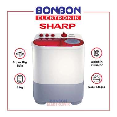 Sharp Mesin Cuci 2 Tabung 10KG ES-T1090-VK / EST1090 / EST 1090 VK